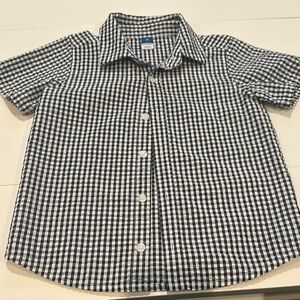 Old Navy Blue and White Button Down Shirt Classic Gingham Pattern
